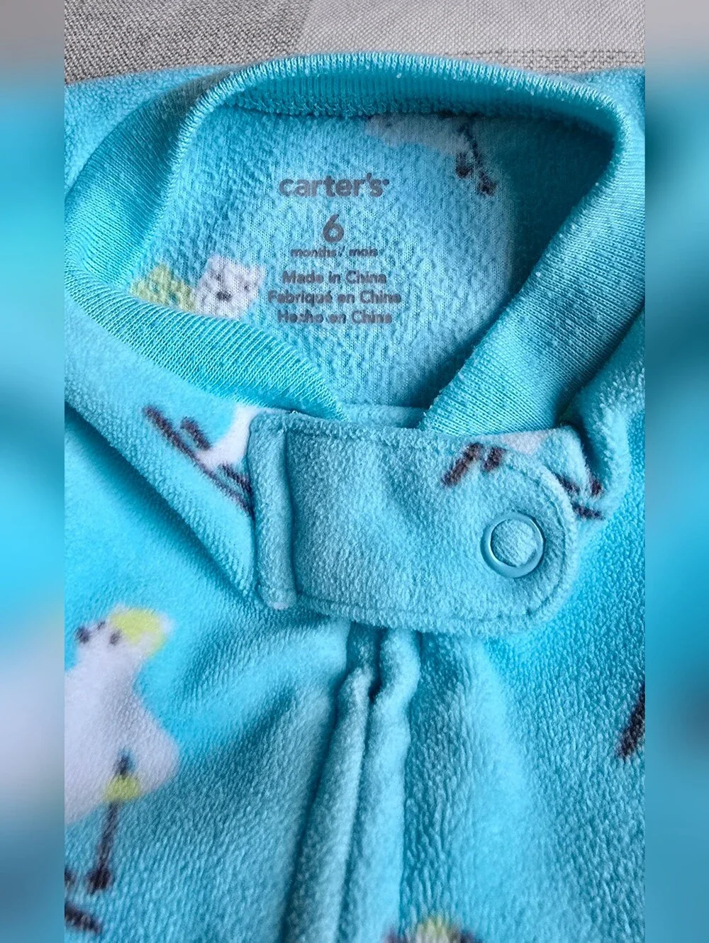 Turquoise Skiing Polar Bear Footed Pajamas Carter's Unisex